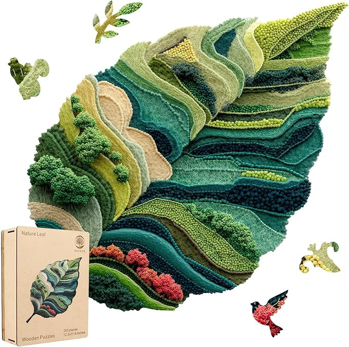 MYS A·U·R Wooden Puzzles for Adults, Nature Leaf Jigsaw Puzzle 300pcs, 13.4X12.7in, Unique Shap... | Amazon (US)