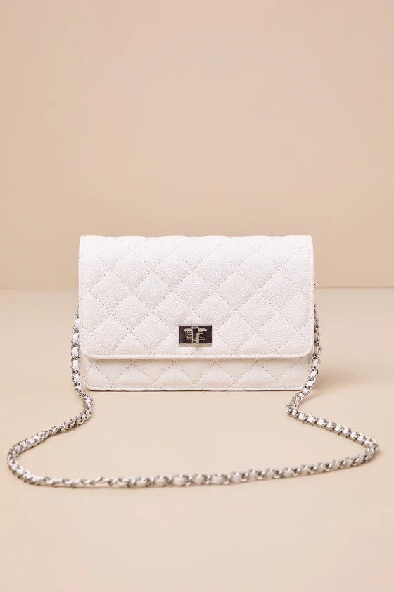 Serious Cutie White Quilted Crossbody Bag | Lulus