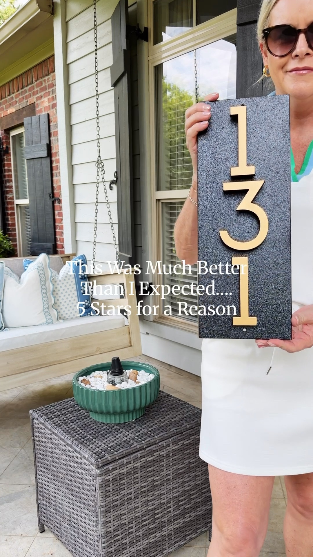 Such a small update… but it made a big difference! @Wayfair 

I added this floating house number sign from Wayfair to our entryway and I love how it turned out.

The sleek aluminum back plate with the gold numbers gives it that clean, modern look without feeling overdone.

It’s one of those details you don’t think about until you change it… and then you wonder why you didn’t do it sooner.

Also… now I understand the 5 star reviews 😂

If you’re looking for an easy way to upgrade your curb appeal, this is a good one.

Linking it here 👇

house number sign, floating address sign, modern house numbers, curb appeal ideas, exterior home update, entryway decor, aluminum house sign, gold house numbers

#ltkhome #curbappeal #homeexterior #wayfairfinds #homedecor

#LTKSaleAlert #LTKHome #LTKmomlife