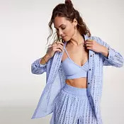 CALIA Women's Oversized Perforated Long Sleeve Button Down Cover Up | Dick's Sporting Goods