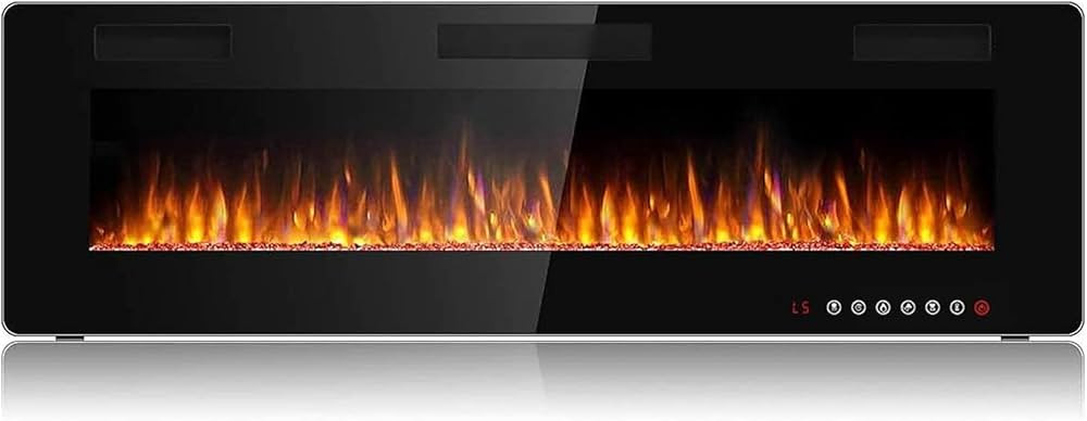 BOSSIN 60 inch Ultra-Thin Silence Linear Electric Fireplace, Recessed Wall Mounted Fireplace, Fit... | Amazon (US)
