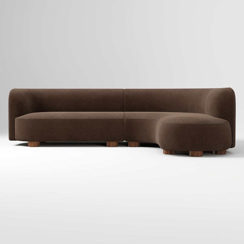 Laurent 2-Piece Wedge Chaise Sectional (111.5") | West Elm (US)
