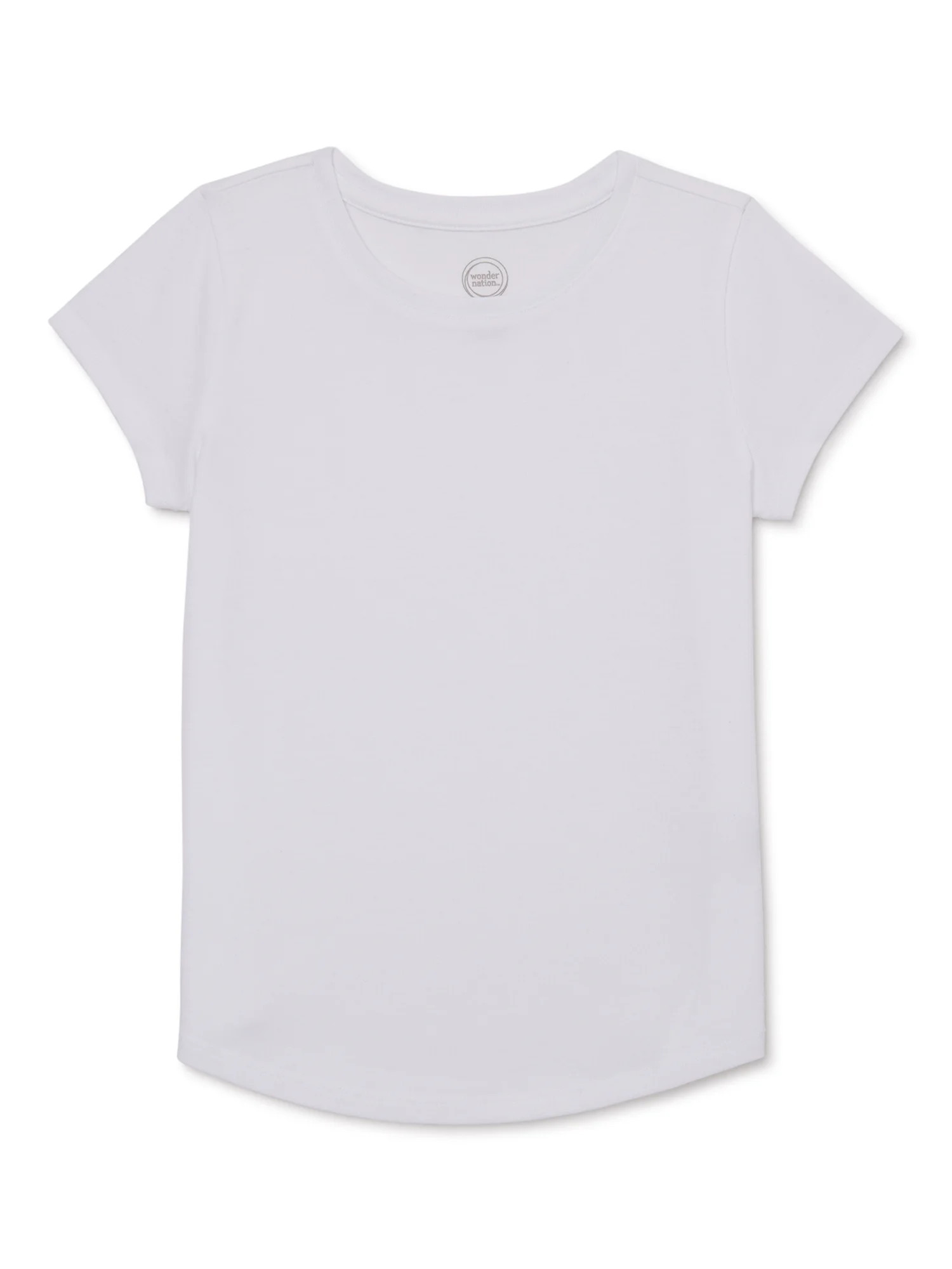 Wonder Nation Girls Kid Tough T-Shirt with Short Sleeves, Sizes 4-18 & Plus - Walmart.com | Walmart (US)