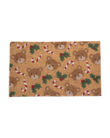 18x30 Holiday Teddy Bears Coir Doormat | Home | Marshalls | Marshalls