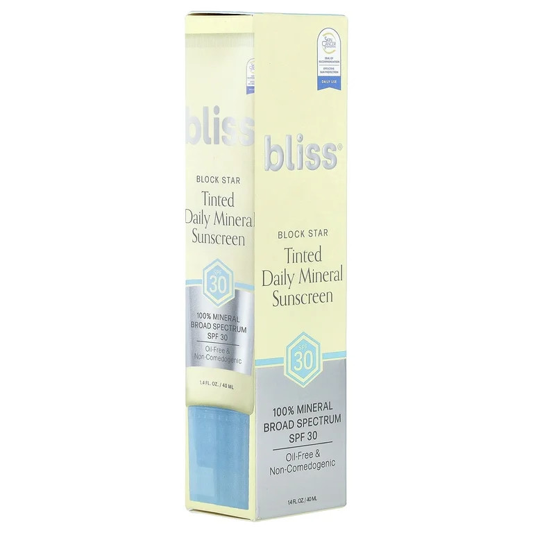 Bliss Block Star, Tinted Daily Mineral Sunscreen, SPF 30, 1.4 fl oz (40 ml) | Walmart (US)