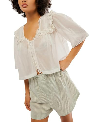 Free People Womens Luna Top Optic White M | Amazon (US)