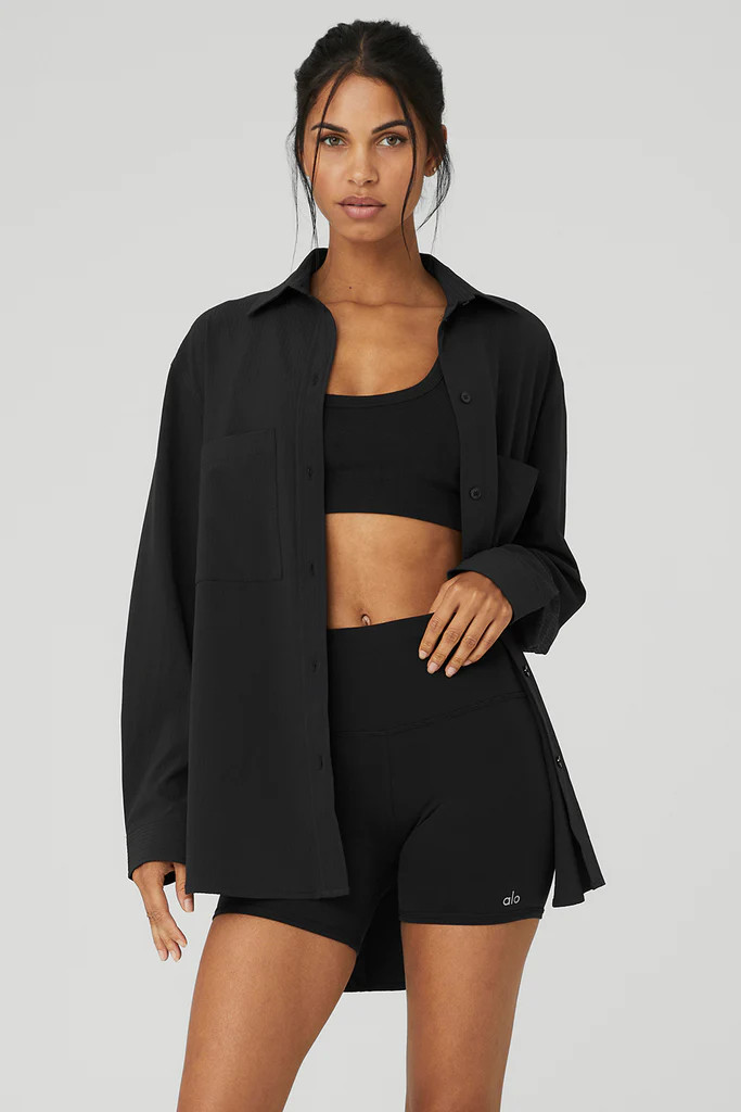 Dreamscape Button Down Long Sleeve - Black | Alo Yoga (US)