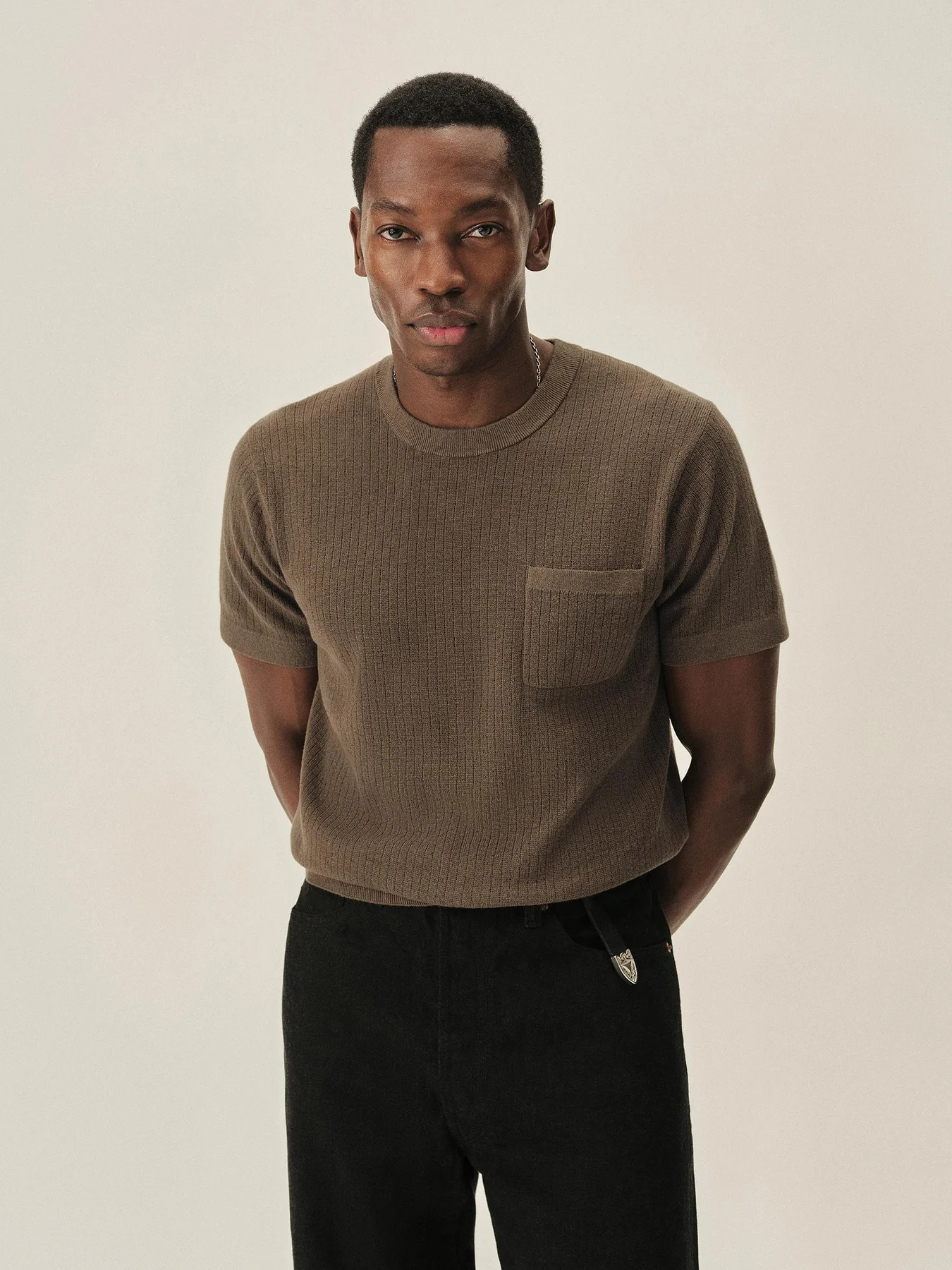 Vintage Brown Yuma Hemp Rib Knit Pocket Tee - Buck Mason- Modern American Classics | Buck Mason