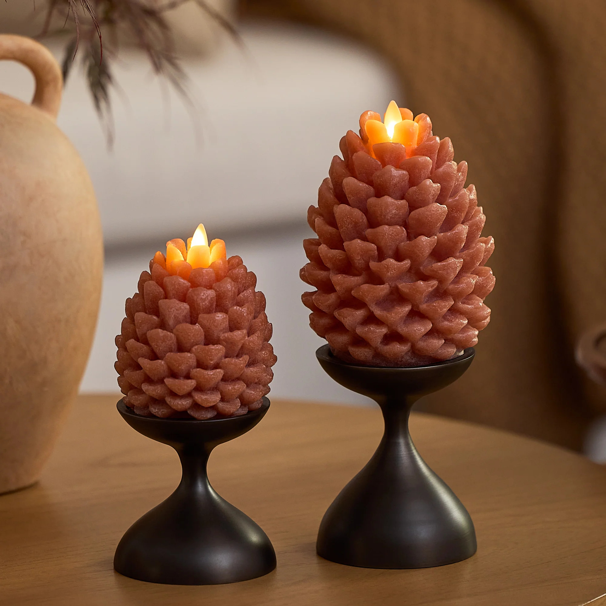 Caramel Café Flameless Candle Pinecones | Luminara