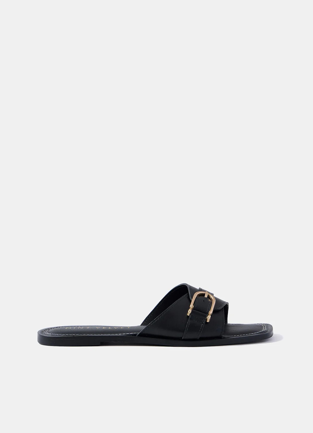 Kate Black Leather Mule Sandals | Mint Velvet
