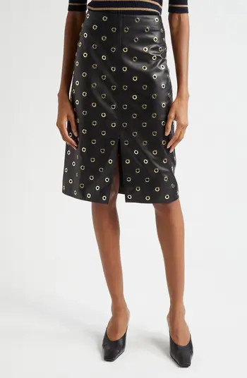 Veronica Beard Anderson Rivet Detail Leather Skirt | Nordstromrack | Nordstrom Rack
