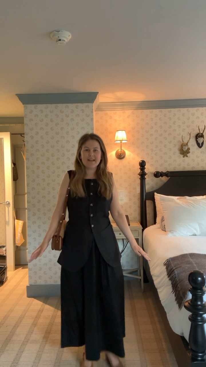 Vacation outfit for dinner! I love this black cotton skirt because it comes in petites. I bought a size 6 petite, and it’s a great fit. Looks cute with a linen vest like mine or just a t-shirt! It’s also a good option for work. If you’re between sizes and carry weight in your stomach like I do, I recommend the size up. The 4P also fit me but it was a little more snug. 

#LTKStyleTip #LTKTravel #LTKWorkwear