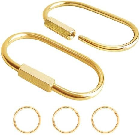 5PCS Gold Brass Key Rings, Bag Charms for Handbags Purse, Firm Key Ring, Small Brass Screw Lock K... | Amazon (CA)