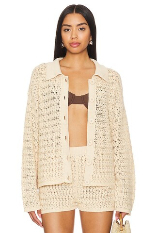 Tularosa Fabiana Button Down Sweater in Beige from Revolve.com | Revolve Clothing (Global)