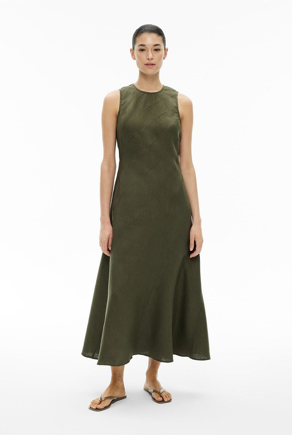 Asymmetric Seam Linen Dress | Witchery (AU)