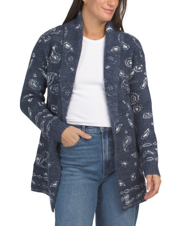 Long Sleeve Bandana Cardigan for Women | Polyester/Spandex/Nylon | Marshalls