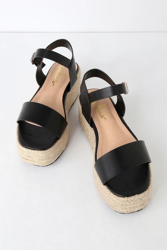 Corsa Black Espadrille Flatform Sandals | Lulus (US)