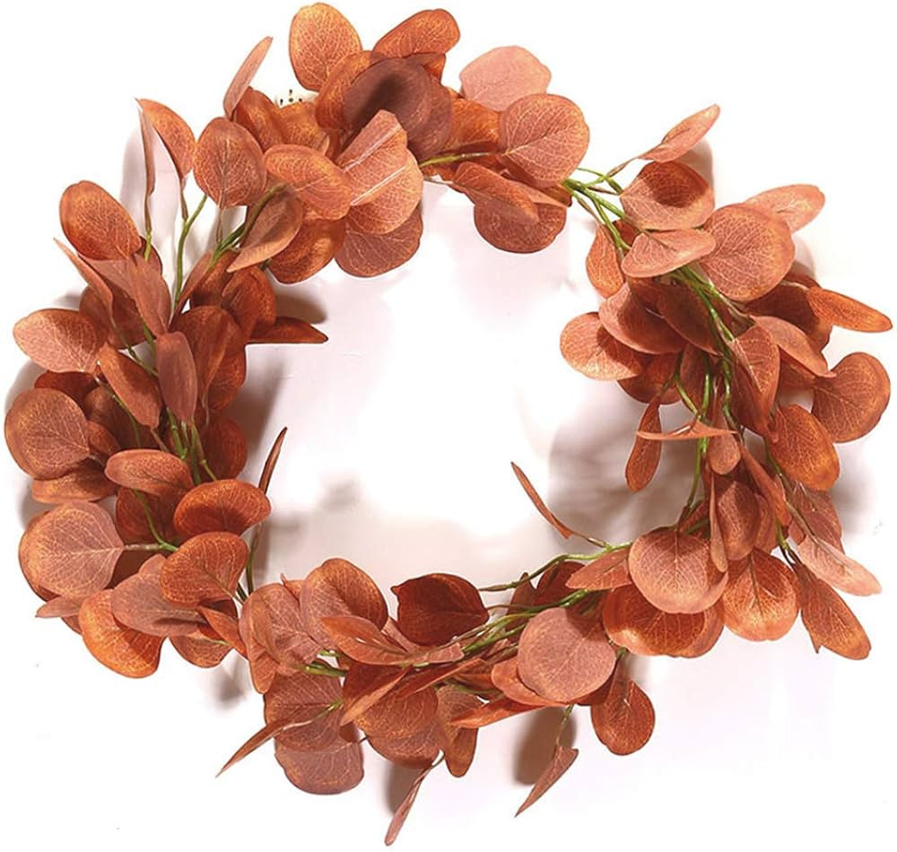 Kalolary 6.5 Feet Eucalyptus Garland, Artificial Silver Dollar Eucalyptus Leaves Garland Greenery... | Amazon (US)