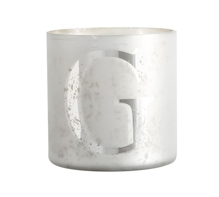 Alphabet Mercury Glass Scented Candles - Frosted Pine | Pottery Barn (US)