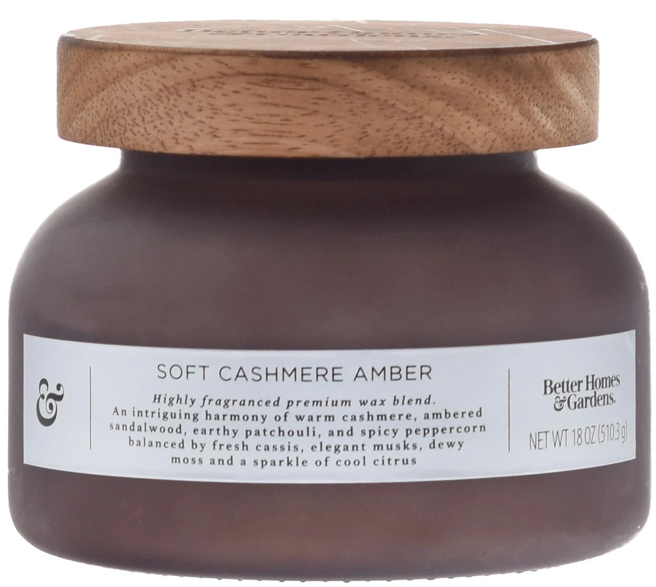 Better Homes & Gardens 18oz Soft Cashmere Amber Scented 2-Wick Bell Jar Candle | Walmart (US)