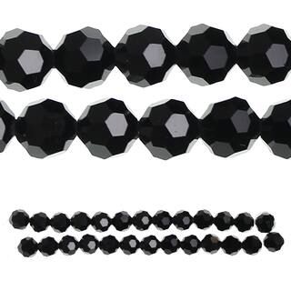 Bead Gallery® Black Glass Faceted Round Beads, 10mm | Michaels Stores