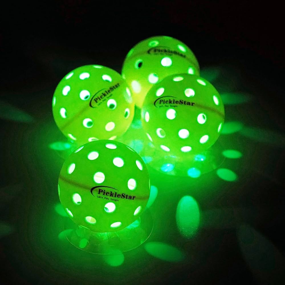 PickleStar LED Light Up Pickleball Balls, Glow in The Dark Pickleball Balls, Offcial Size Outdoor... | Amazon (US)