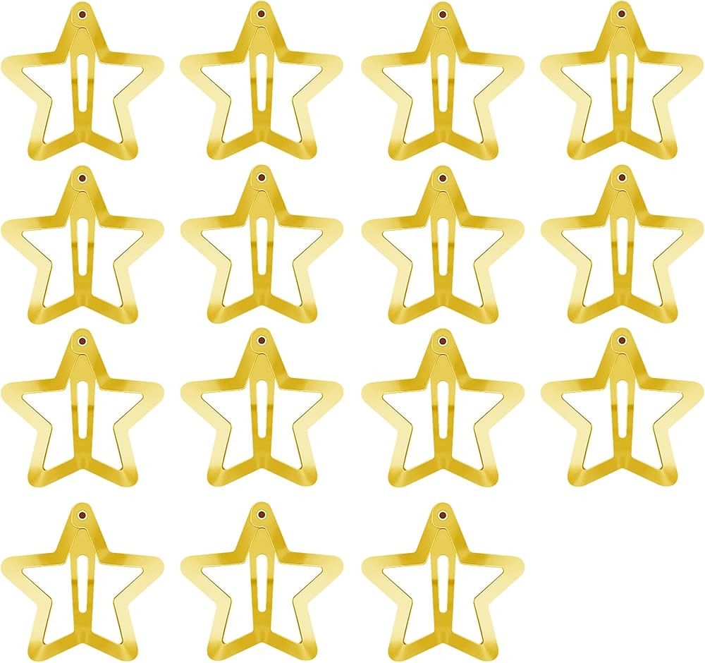 Star Hair Clips 2000s Y2K Snap Hair Barrettes Non Slip Star Hair Accessories Gold Metal Hair Clip... | Amazon (US)