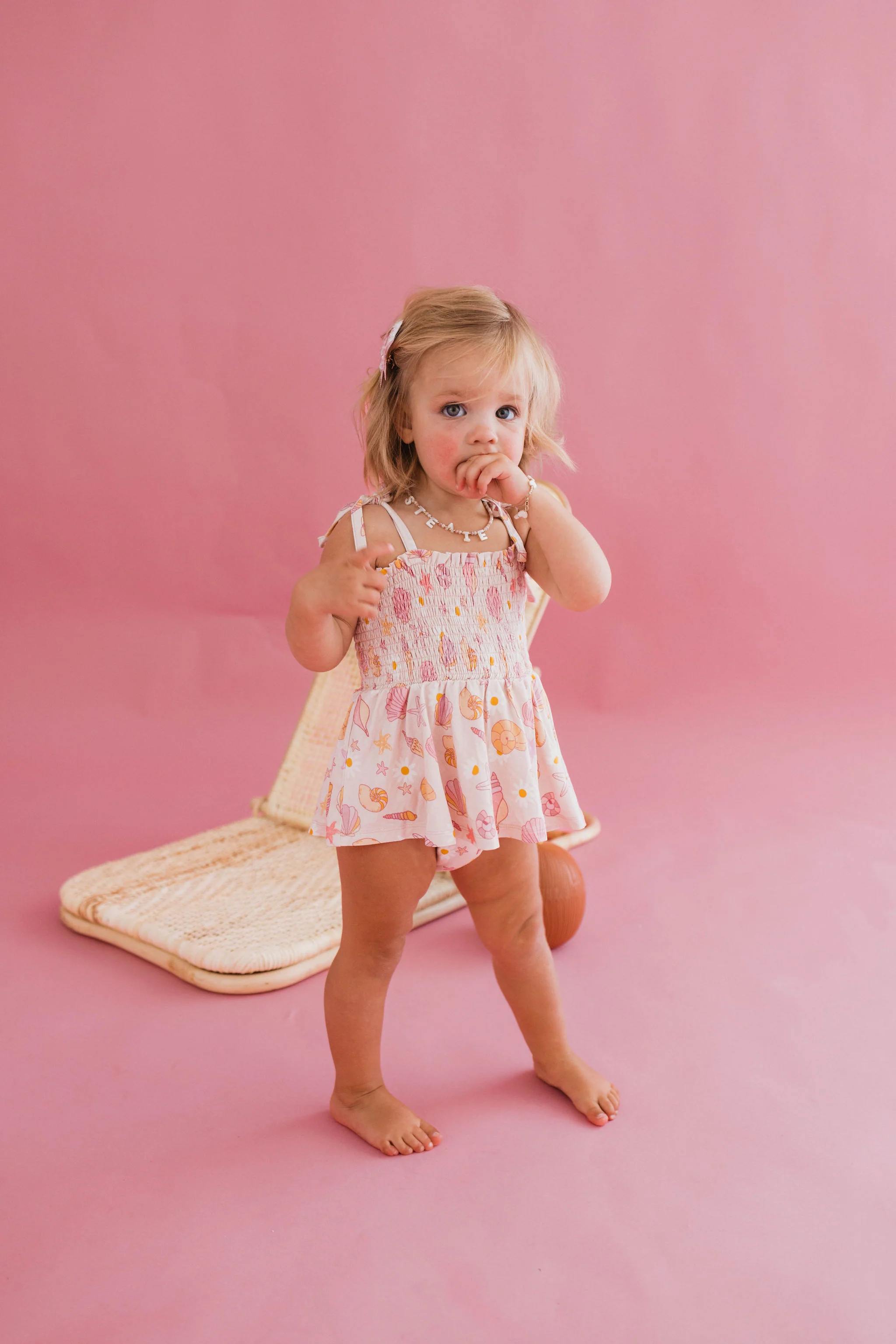Beach Babe Smocked Ruffle Bubble Romper Jammers x Karissa Abbott | In My Jammers