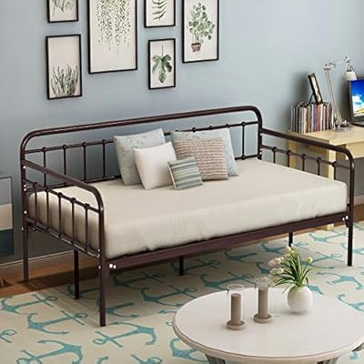 HOMERECOMMEND Metal Daybed Frame Twin Steel Slats Platform Base Box Spring Replacement Bed Sofa f... | Amazon (US)