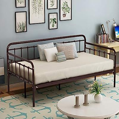 HOMERECOMMEND Metal Daybed Frame Twin Steel Slats Platform Base Box Spring Replacement Bed Sofa f... | Amazon (US)