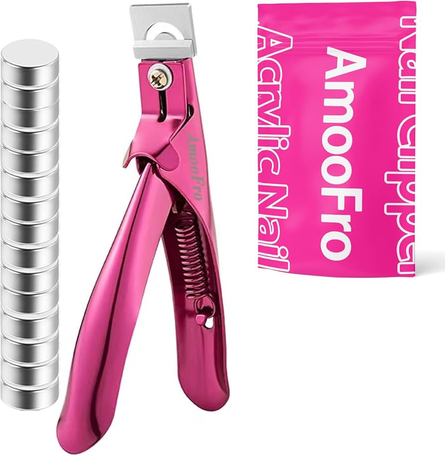 Acrylic False Nail Clippers with Magnets Sizer, Tip Cutter for False Nails with Length Measuremen... | Amazon (US)