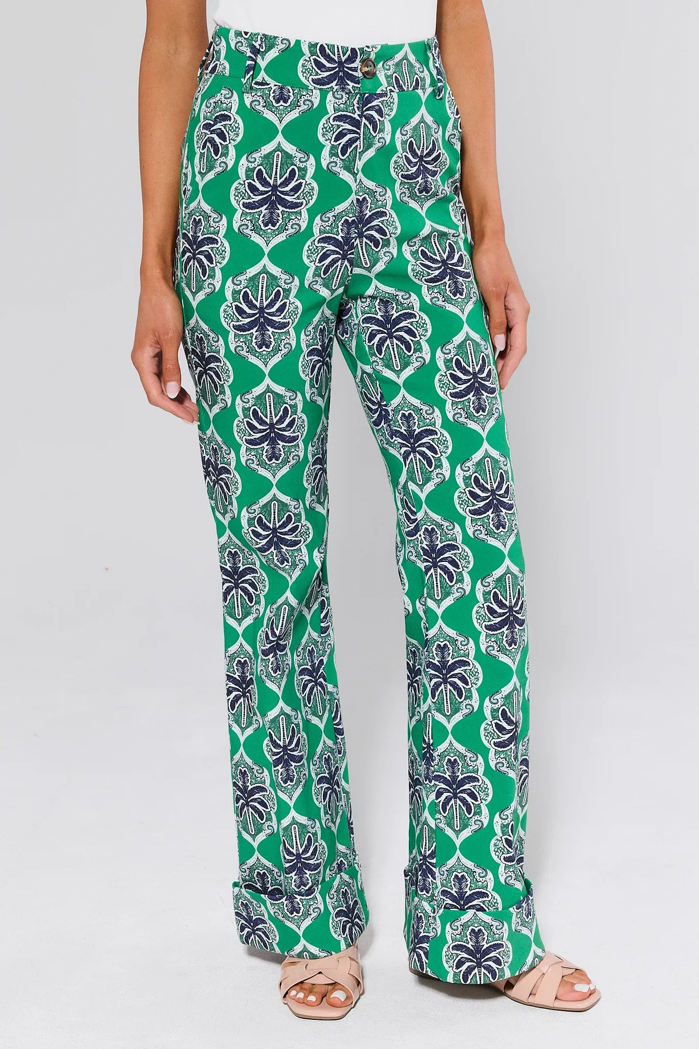 Goldie Green Printed Pants | Avara
