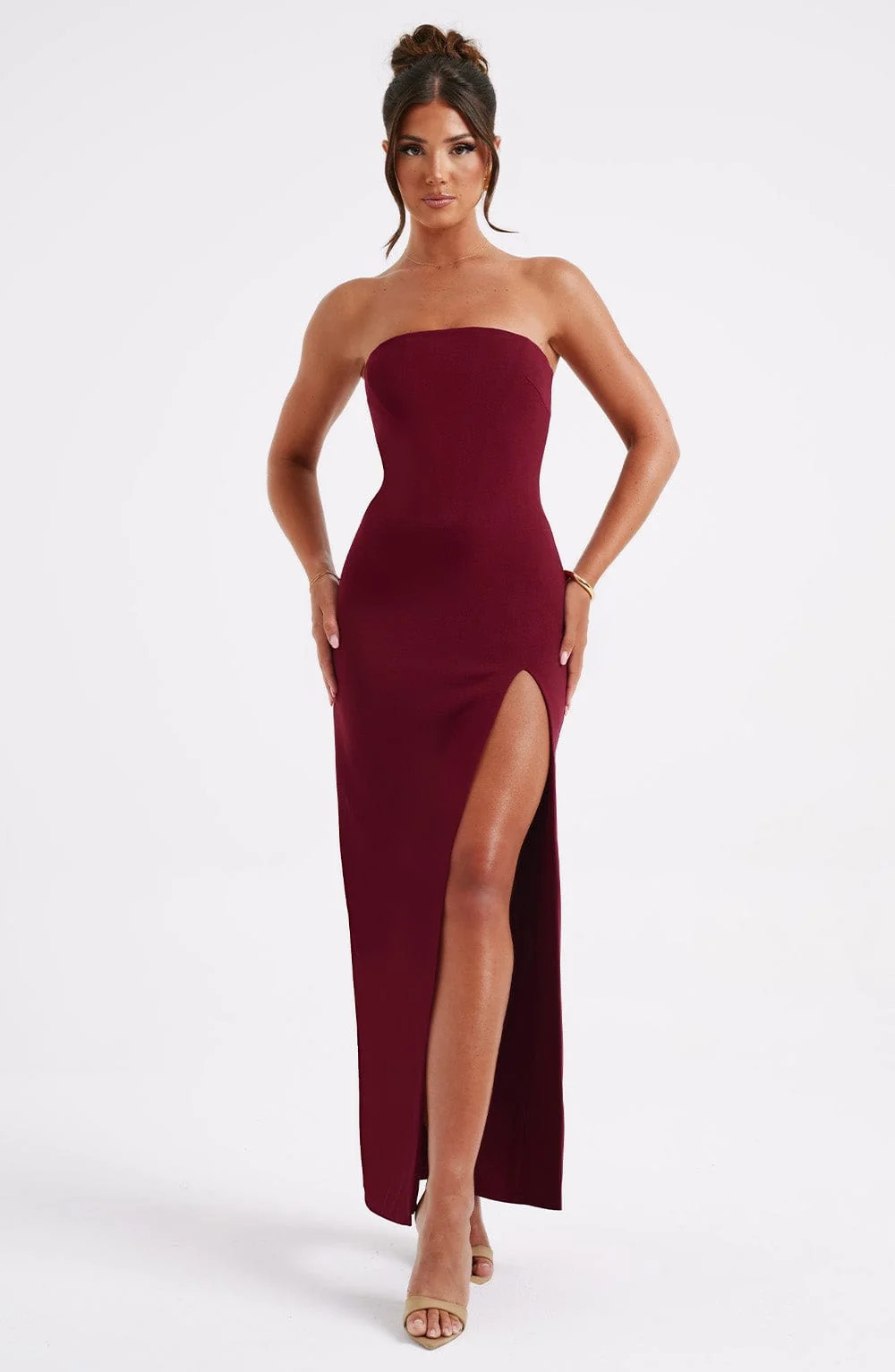 Marcia Maxi Dress - Burgundy | Babyboo (global)