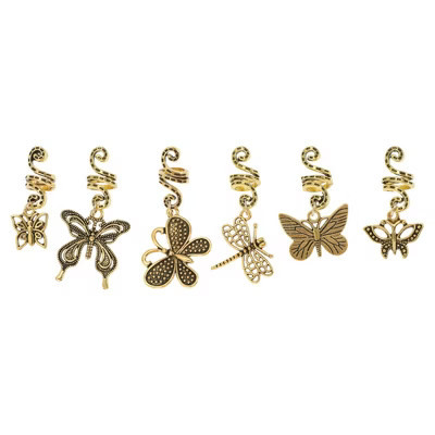 Unique Bargains Christmas Snake-shaped Leaves Hair Cuffs Dreadlock 6 Pcs Snake-shaped Butterfly Dragonfly | Target