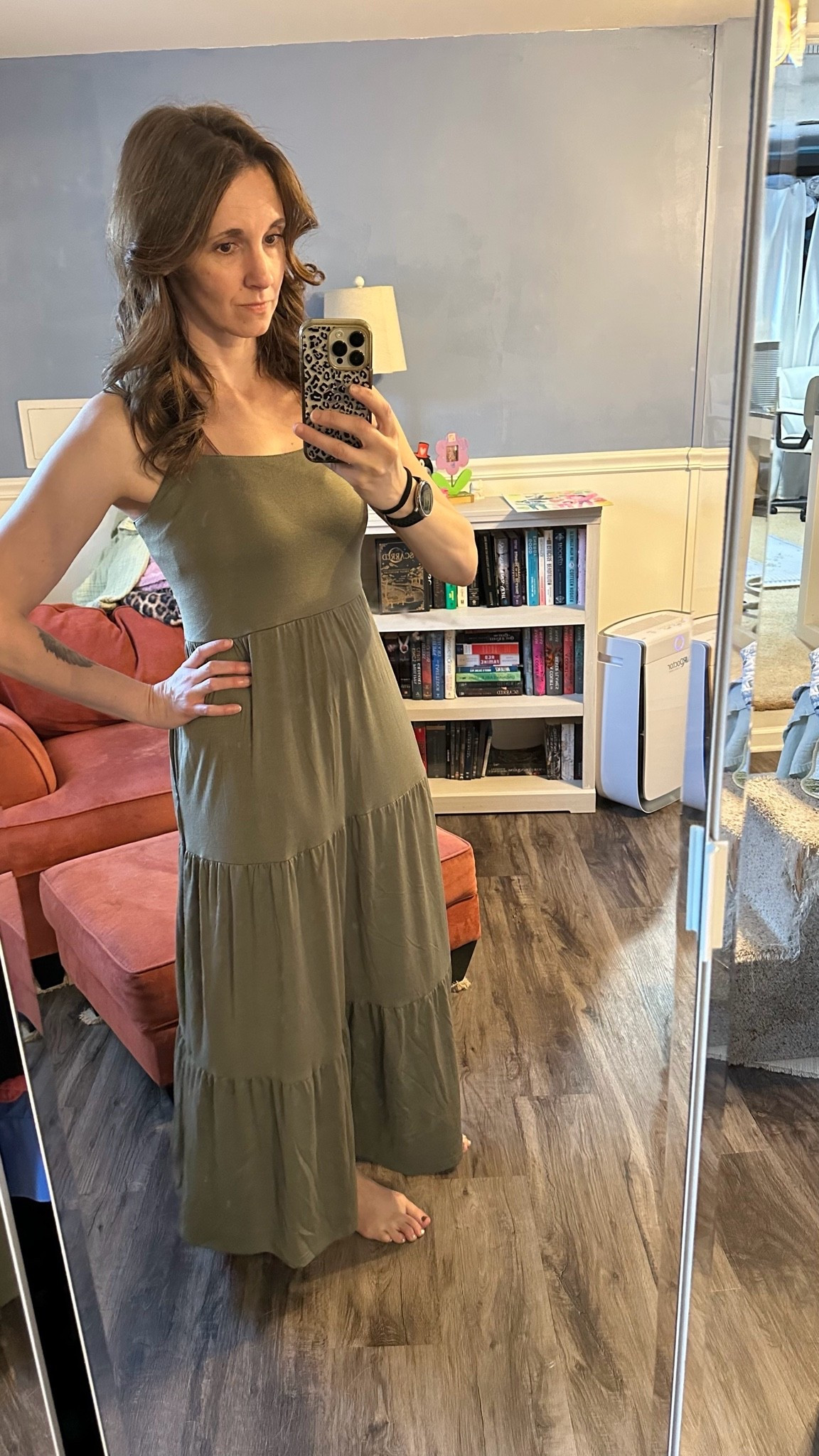 Amazon dress win 🙌 This olive green maxi dress is comfortable, flattering, and so easy to dress up or down. Wear it now with sandals, then add a denim jacket and ankle boots for fall. I love the square neckline, fitted top, and flowy tiered skirt! 

#LTKFinds #LTKStyleTip #AmazonFashion #AmazonDress #FallDress #OliveGreenDress #MaxiDress #AffordableFashion

#LTKSeasonal #LTKOver40