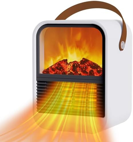 Portable Mini Electric Fireplace Heater,Small Room Space Heaters for Indoor Use with 3D Flames,PT... | Amazon (US)