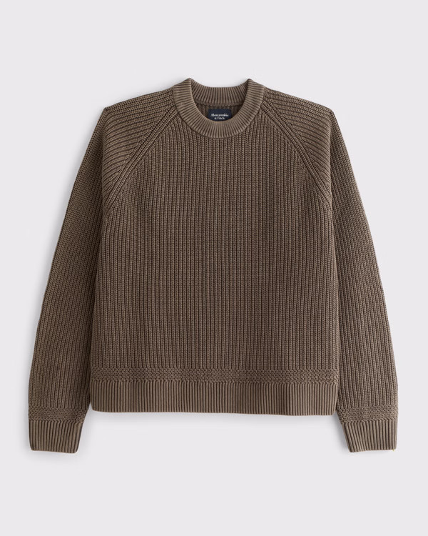 Oversized Waffle Crew Sweater | Abercrombie & Fitch (US)