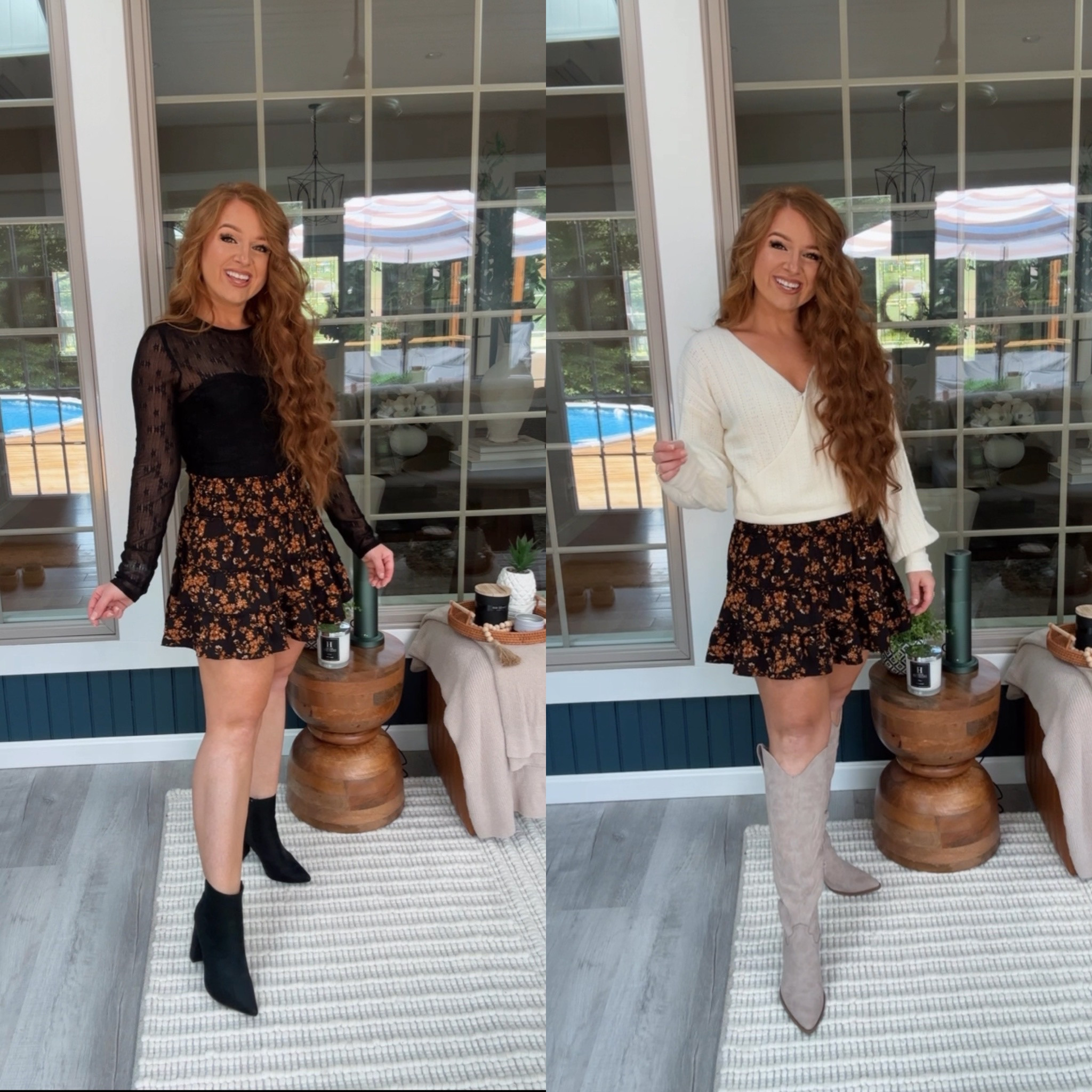 Cutest pre fall outfits ! 

Skort in size medium 
Bodysuit also in medium 
Sweater is a size small 

Tall Western cowgirl boots are my fave ! I sized up half ! 

Code for pink lily: AUGUST20 

#LTKStyleTip #LTKSeasonal #LTKBacktoSchool