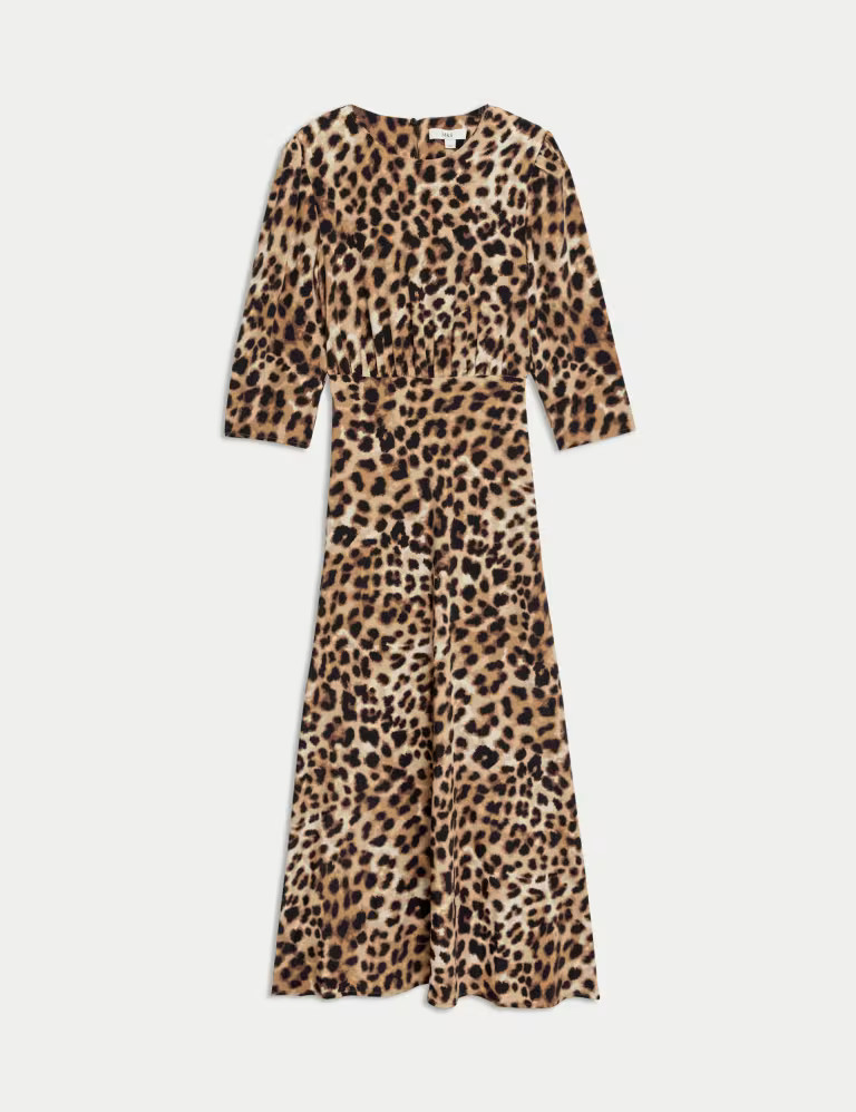 Animal Print Round Neck Midi Tea Dress | Marks & Spencer (UK)
