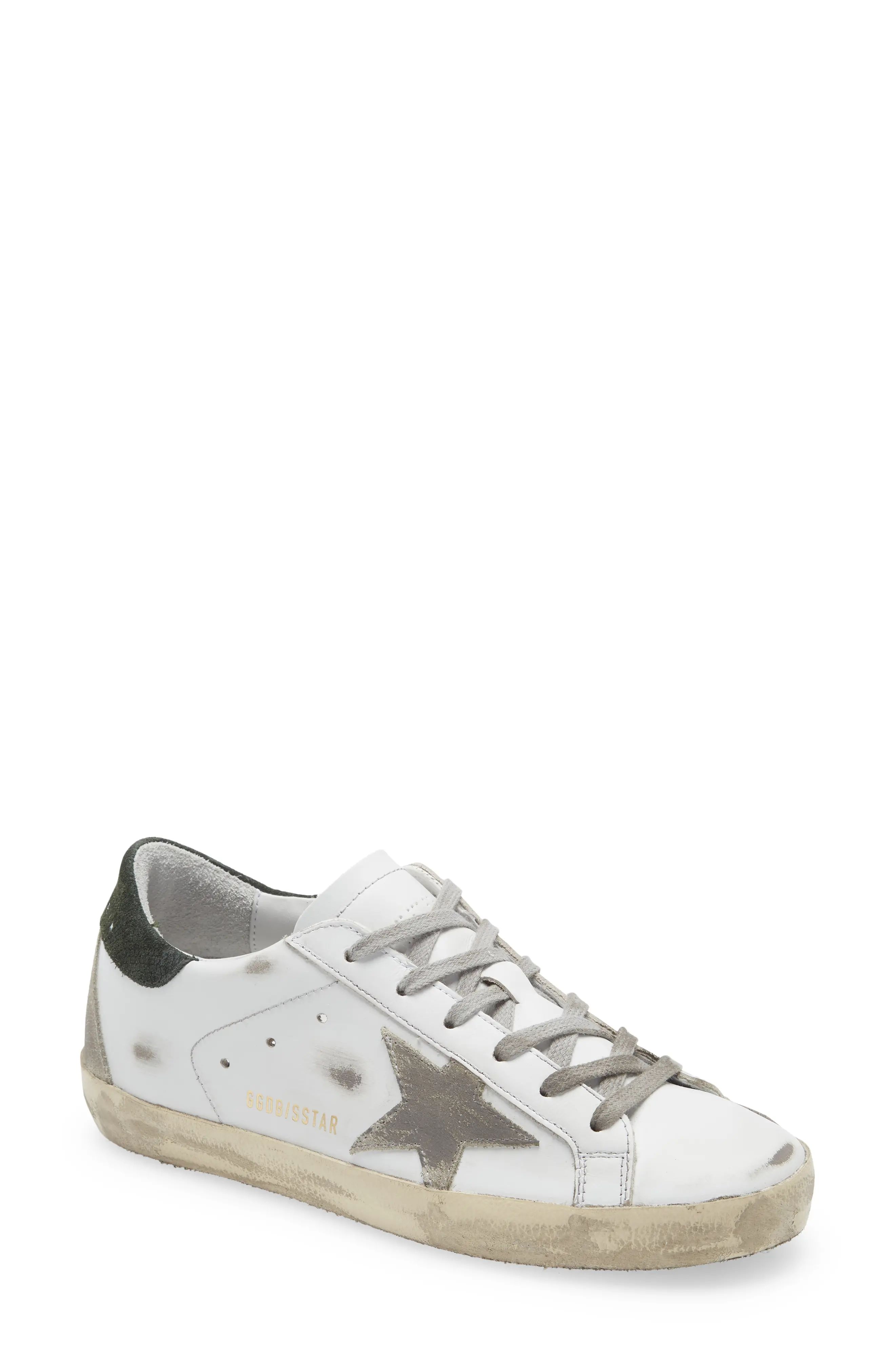 Golden Goose Superstar Low Top Sneaker in White/Ice Suede/Black at Nordstrom, Size 5Us | Nordstrom