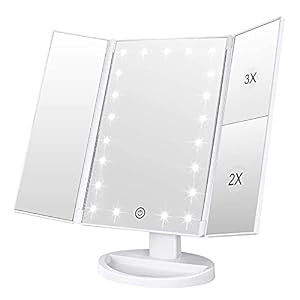 WEILY Makeup Mirror with 21 LED Lights,Two Power Supply, Touch Screen and 1x/2x/3x Magnification ... | Amazon (US)