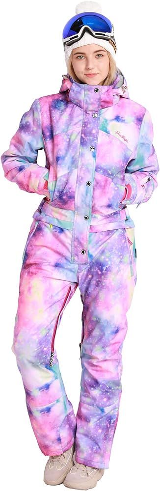 Bluemagic Womens Snowsuit One Pieces Ski Suits Jumpsuits Colorful Coveralls Snowboard Jackets | Amazon (US)