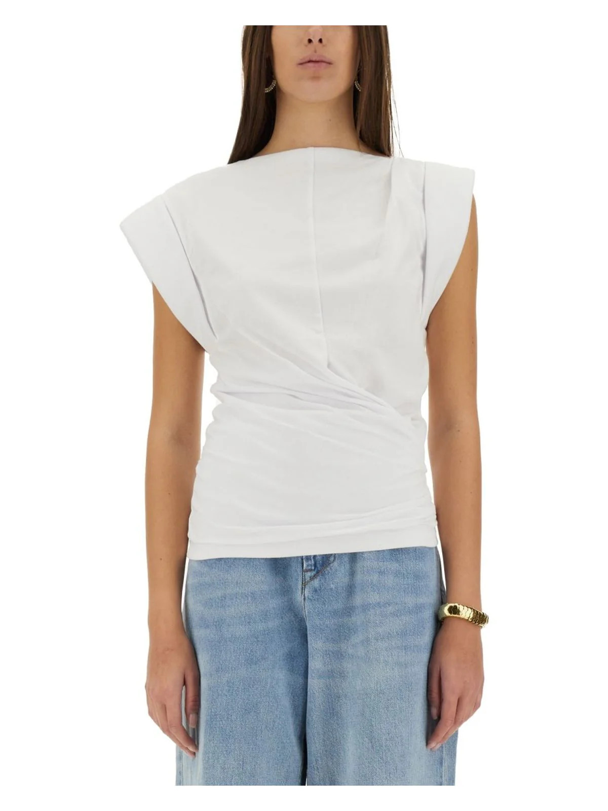 Isabel Marant Women's T-Shirt Maisan in Ivory | Size XS | TS0207FA | LOZURI