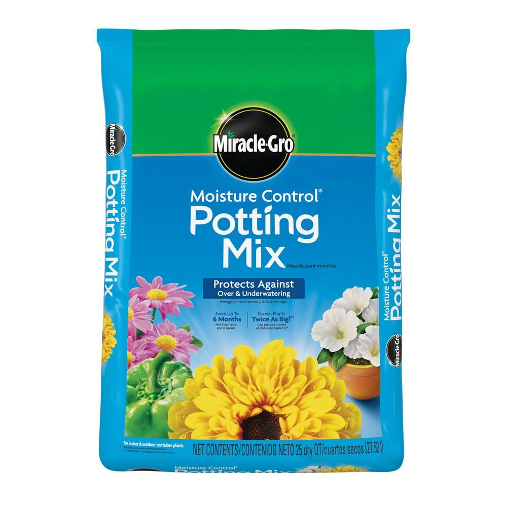 Miracle-Gro Moisture Control 25 qt. Potting Soil Mix-70181430 - The Home Depot | The Home Depot
