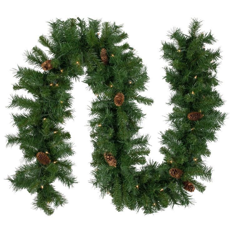 Northlight 9' x 12" Prelit  Red Pine Artificial Christmas Garland - Clear Lights | Target