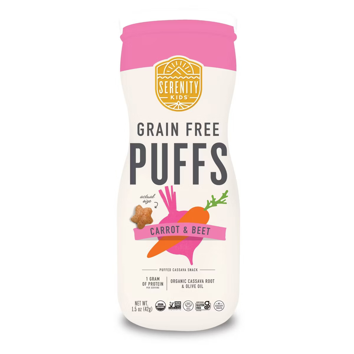 Serenity Kids Carrot & Beet Grain Free Puffs - 1.5oz | Target