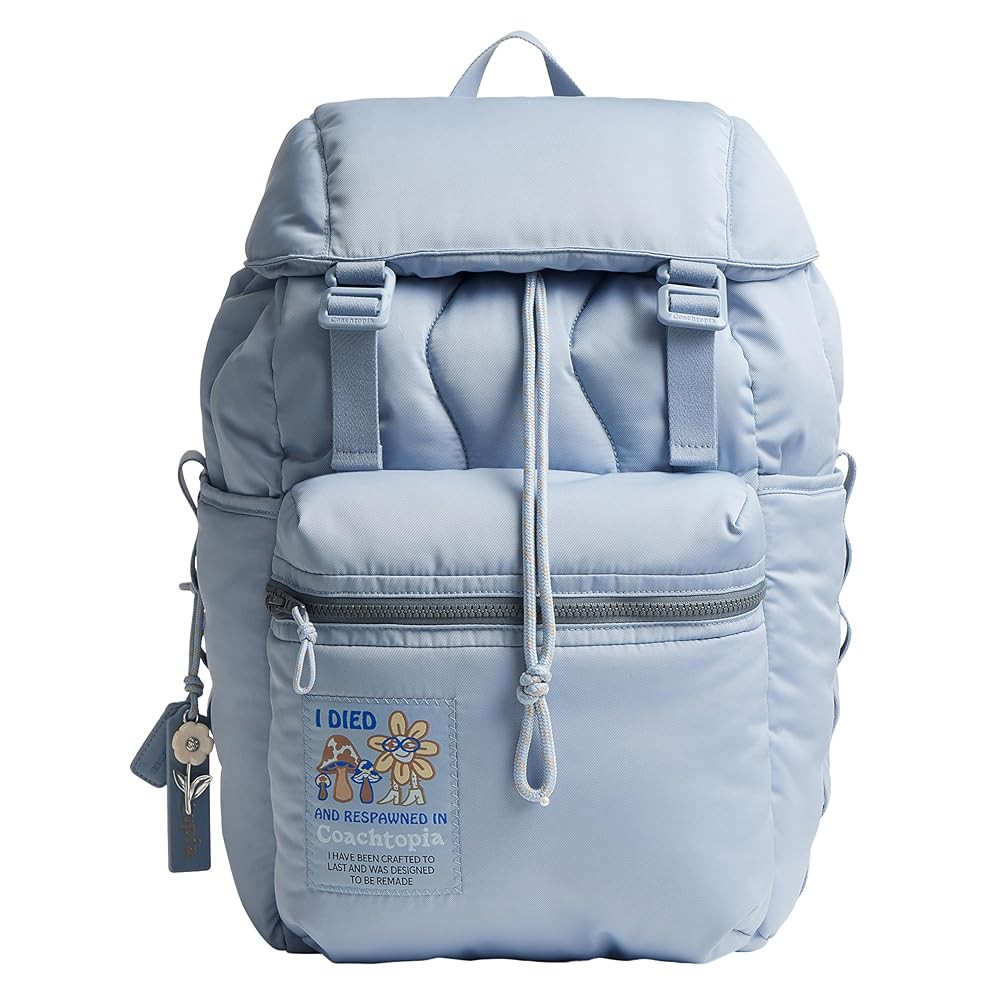 Coach Women's The Summer I Turned Pretty Loop Quilted Wavy Backpack, Light Twilight, Medium | Amazon (US)