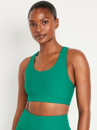 Medium-Support PowerSoft Racerback Sports Bra for Women 2X-4X | Old Navy (US)