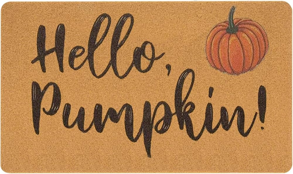 IZUS Hello-Pumpkin Welcome-Doormats - Non-Slip Coir Entrance-Mat Fall-Harvest-Festival Front-Door... | Amazon (US)