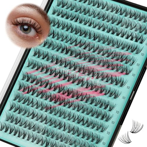 Lash Clusters Wispy 280PCS Eyelash Extension 30D Cluster Lashes Individual Lashes DIY Lash Extension Natural Look Cluster Eyelash Extensions Soft False Eyelashes at Home for Beginners(10mm) | Amazon (US)
